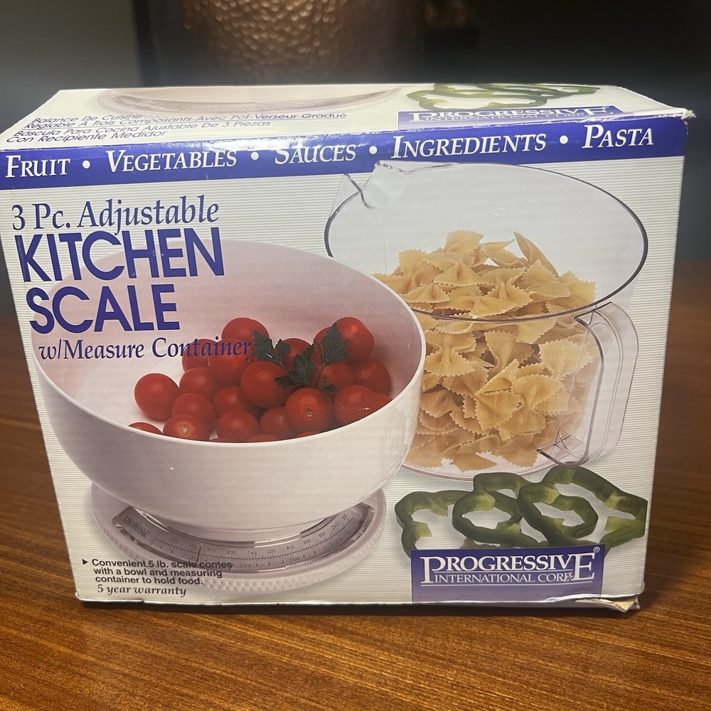 Kitchen Scale W/ Box | 3PC. Adjustable By Progressive Good Condition