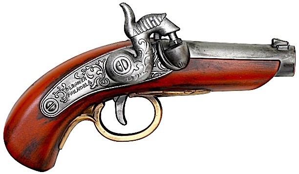 10" NEW! Foam Vintage PHILADELPHIA Derringer FLINTLOCK 1825 Replica Pistol GUN