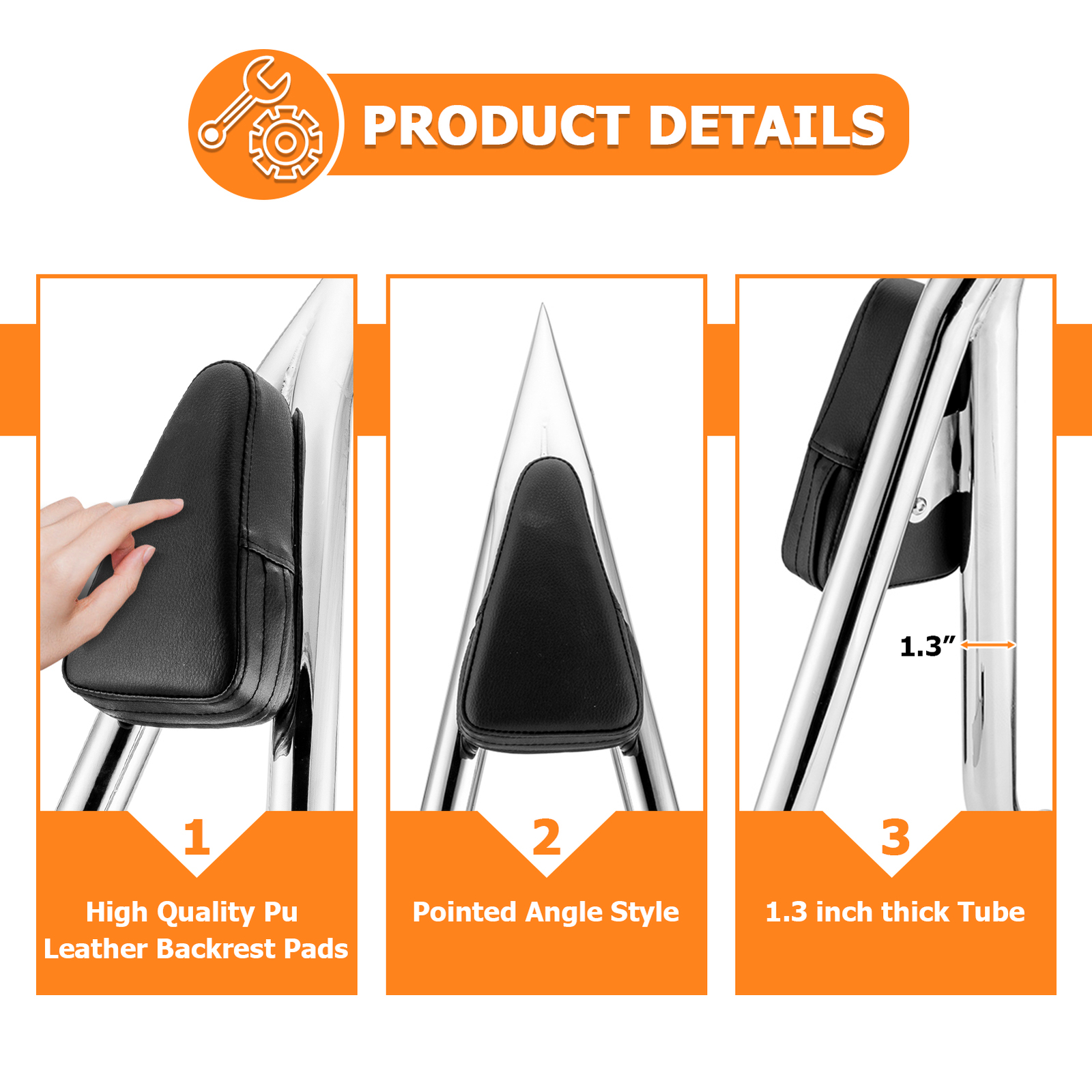 MOFUN 23" Backrest Sissy Bar For Harley Fat Boy, Springer Softail, Night Train