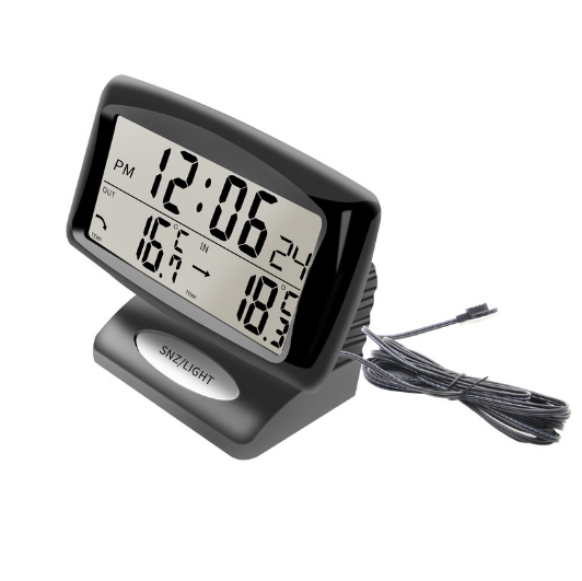 Car Electronics Internal and External Temperature Electronic Clock Thermometer