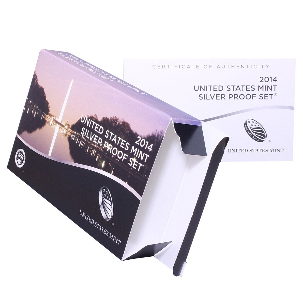 Empty Packaging Replacement Silver Proof Set Box & COA No Coins 2014