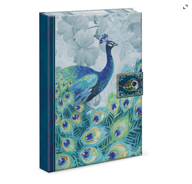 Punch Studio Emerald Peacock Brooch Journal 104 Line Sheets
