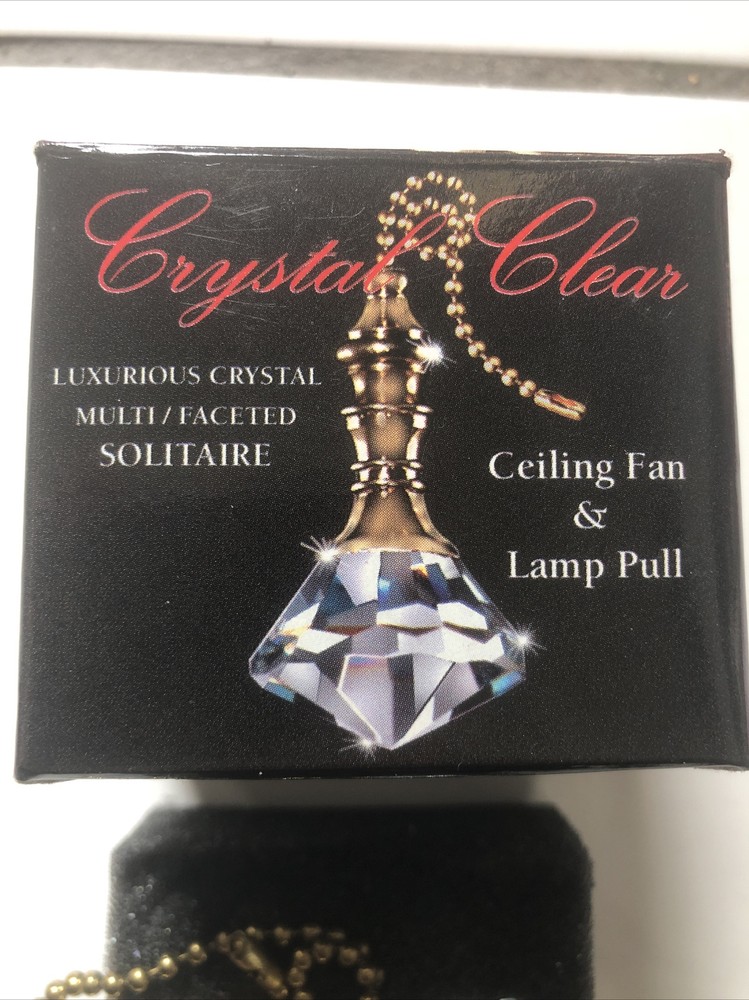 crystal clear ceiling fan & lamp pull Crystal Multi Faceted solitaire