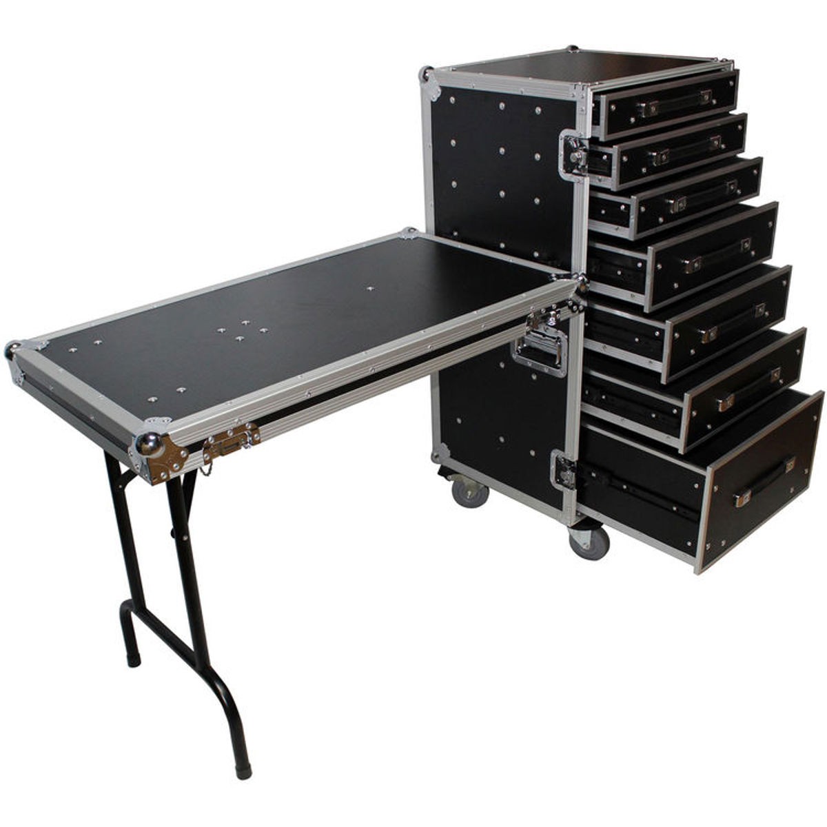 ProX XS-7DTW ATA-300 Style 7-Drawer Workstation Case with Side Table and Casters