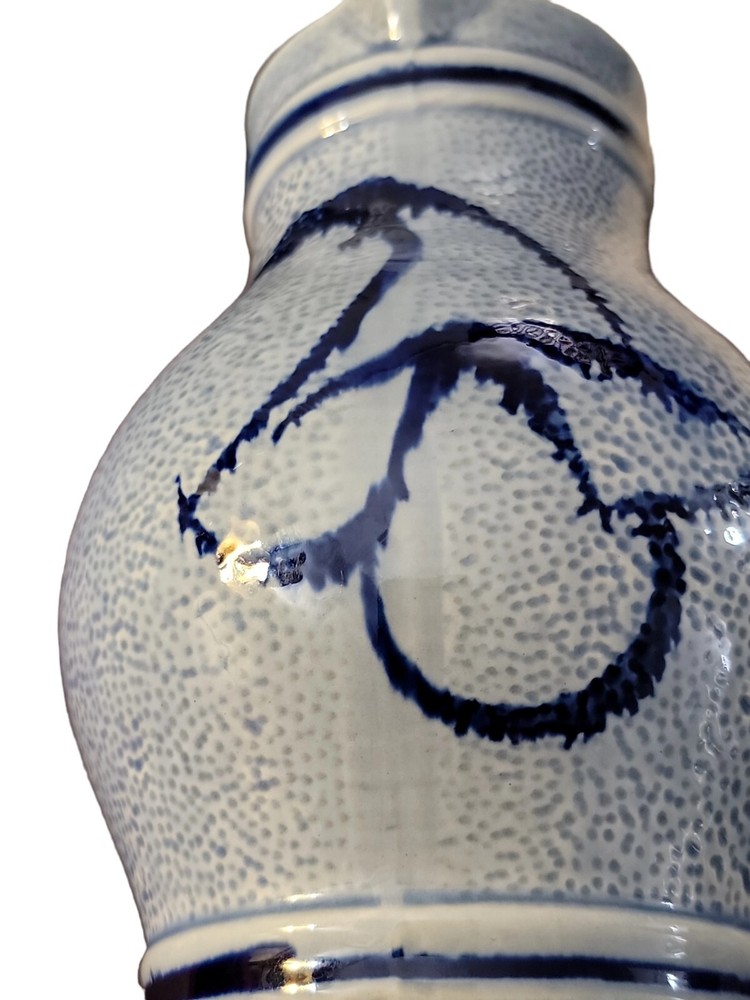 Vtg Blue Salt Glaze 8 " Pitcher