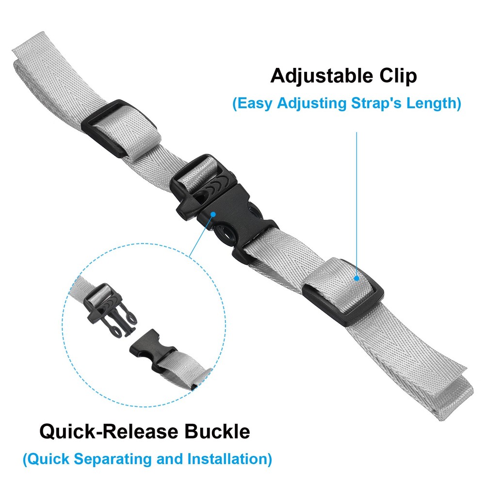 Backpack Belt Strap, 2 Pcs Adjustable Strap with Quick-Release Buckle, Grey