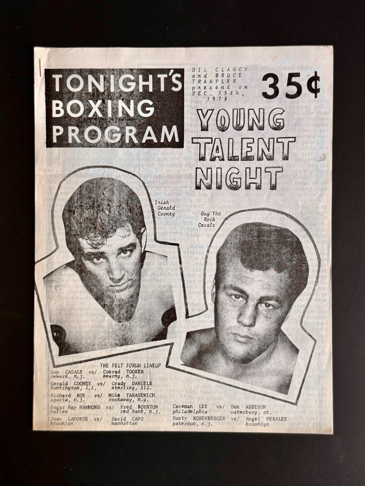 Tonight’s Boxing Program 1978 Gerry Cooney, Juan Laporte