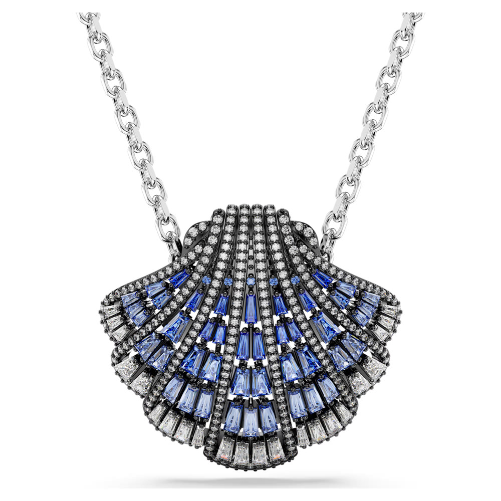 Idyllia pendant and brooch Shell, Long, Blue, Mixed metal finish