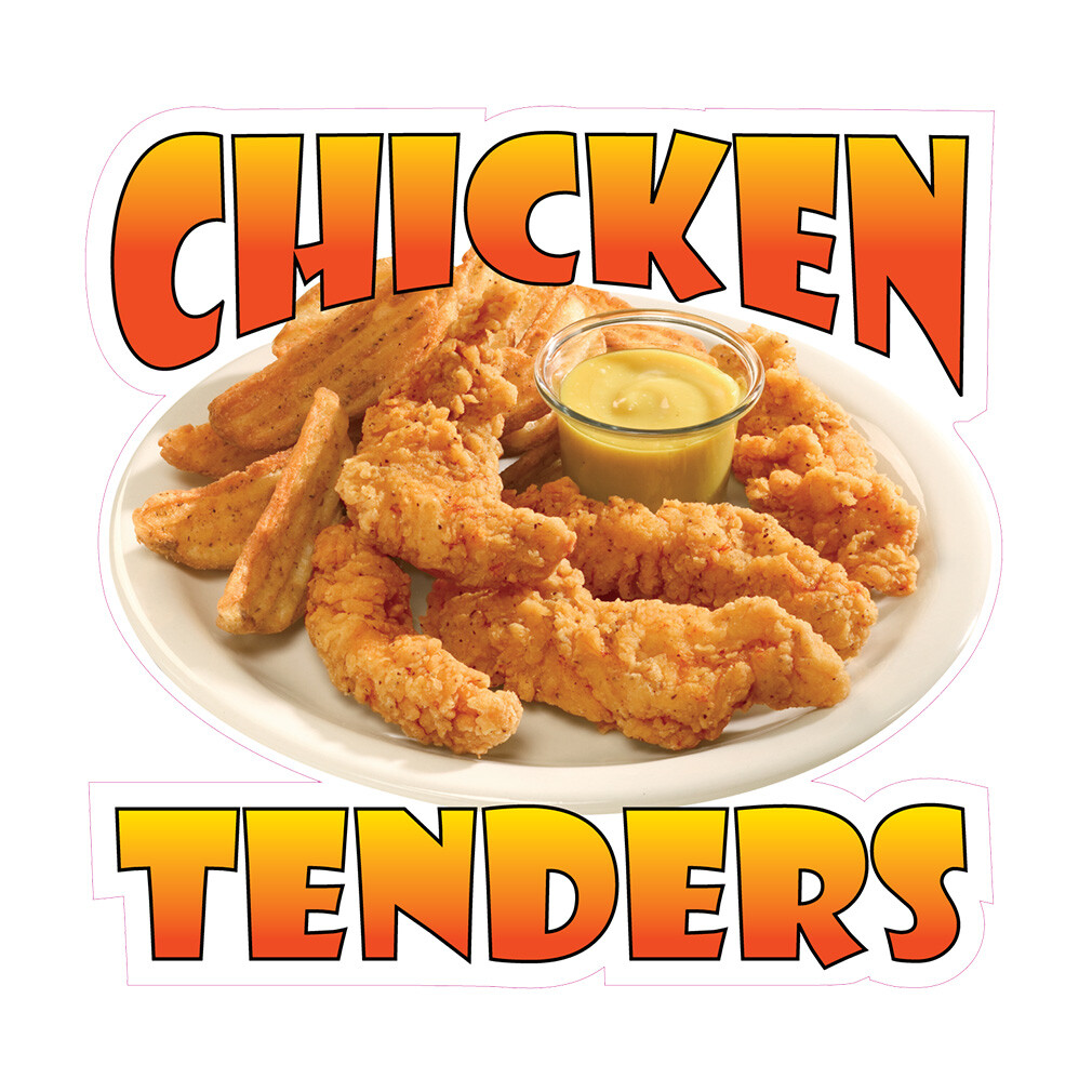 Food Truck Decals Chicken Tenders Style A Concession Concession Sign Brown