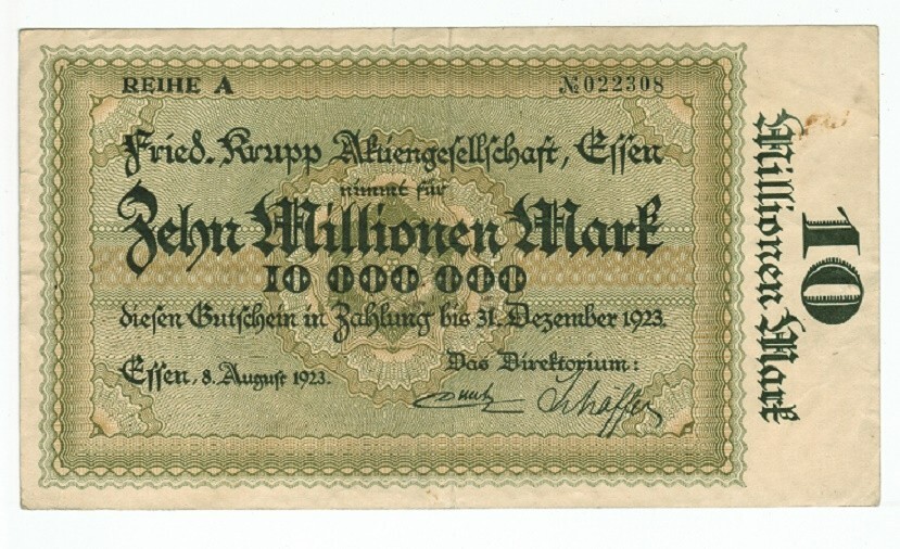 GERMANY BANKNOTE 10 MILLION MARK ESSEN 1923