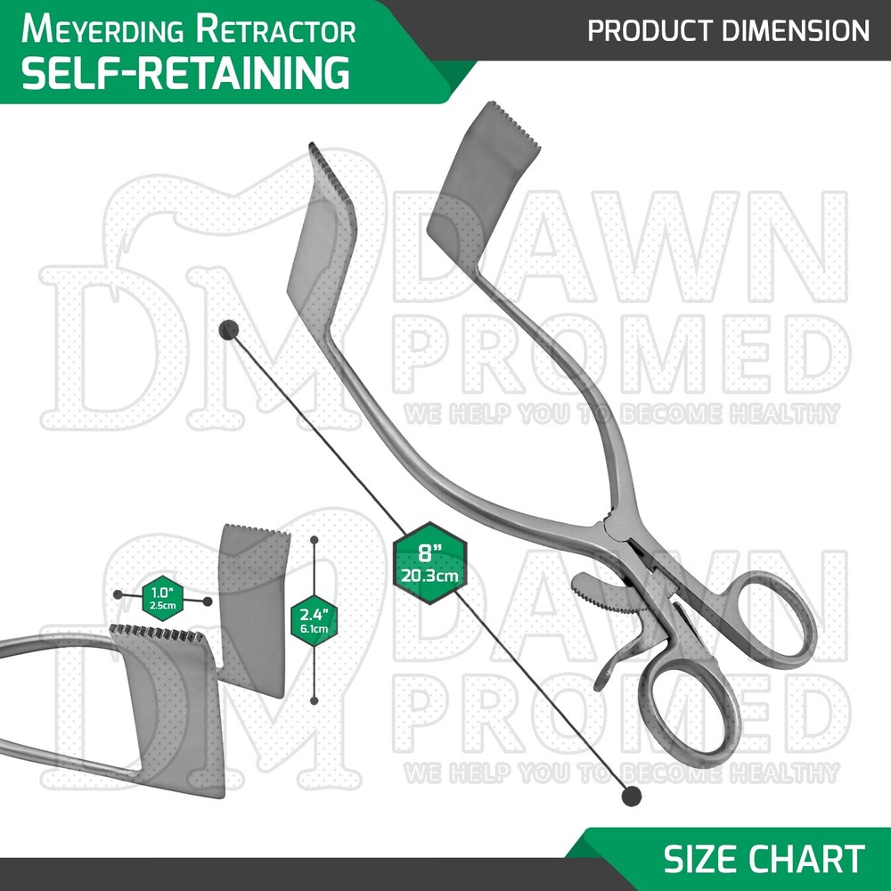 4 Pcs Meyerding Self-Retaining Laminectomy Retractor 8" Different Blades Set