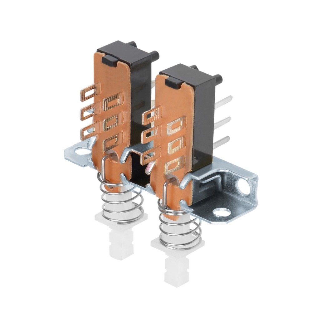 Interlock Push Button Switch Piano Type DPDT 6 Pin 2 Row