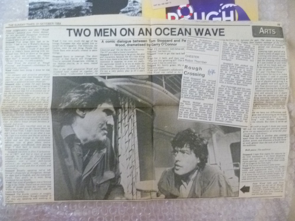1985 National Theatre Programme+TICKET+Press Cutting & Flyer ROUGH CROSSING