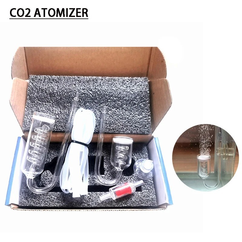 Aquarium CO2 Atomizer Spiral Diffuser Kit Thread 3 Rotation for Fish tank Plant