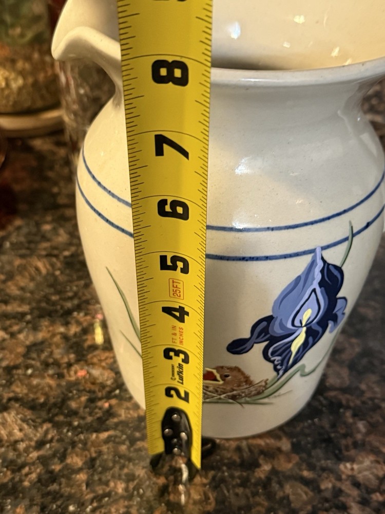 Ceramic Pitcher Art By Artist Signed