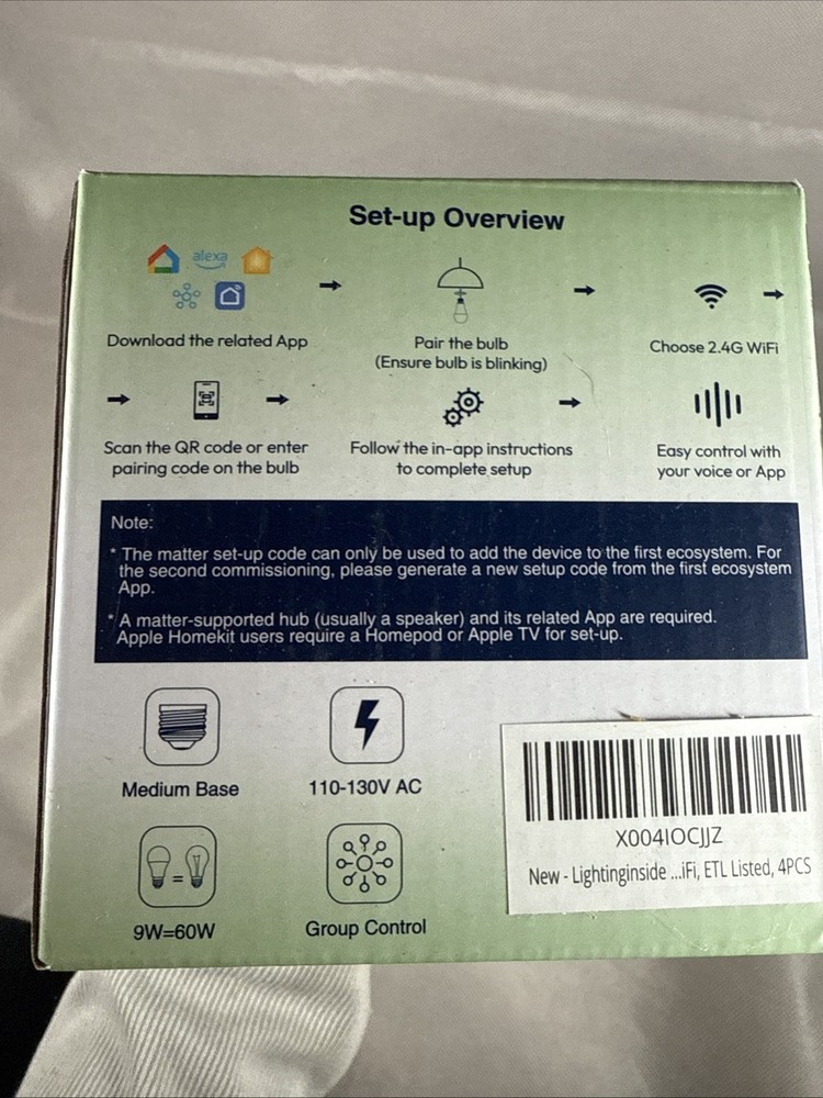 Lightning inside Matter Smart Lightbulbs 3 Boxes With 2 Lightbulbs Inside T2