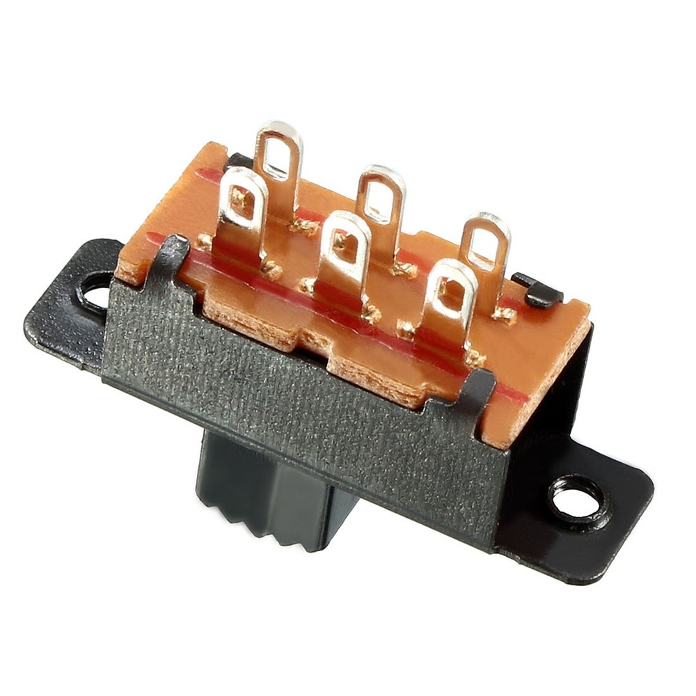 10PACK 6mm Vertical Slide Switch DPDT 2P2T 6 Terminal PCB Panel Latching
