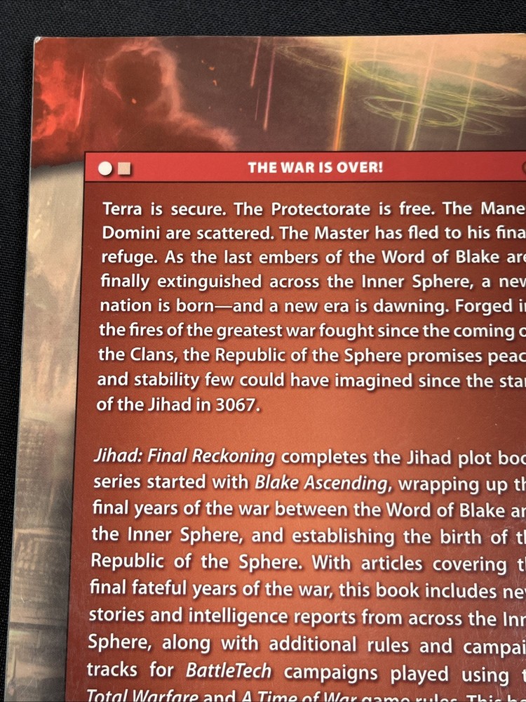 BattleTech 35307: Jihad Final Reckoning Sourcebook Catalyst