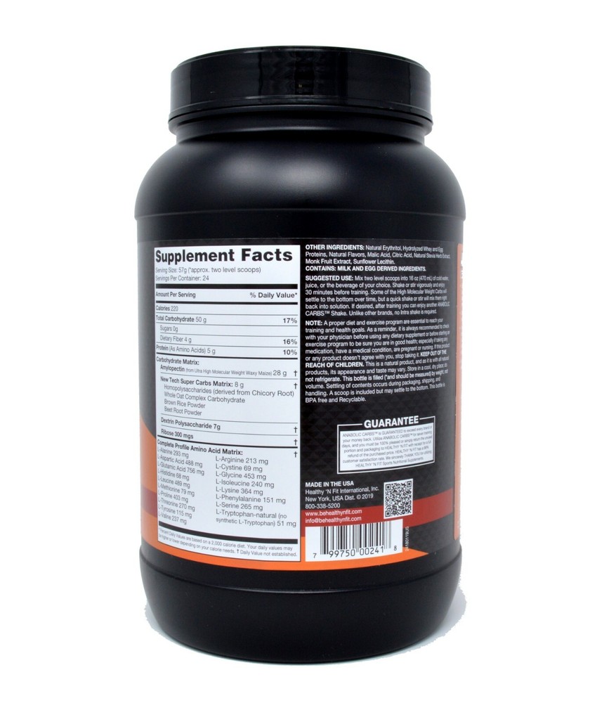 2 Pack: Anabolic Carbs 3 lb, + EAA & BCAA, Natural, Perfect Stack for Creatine