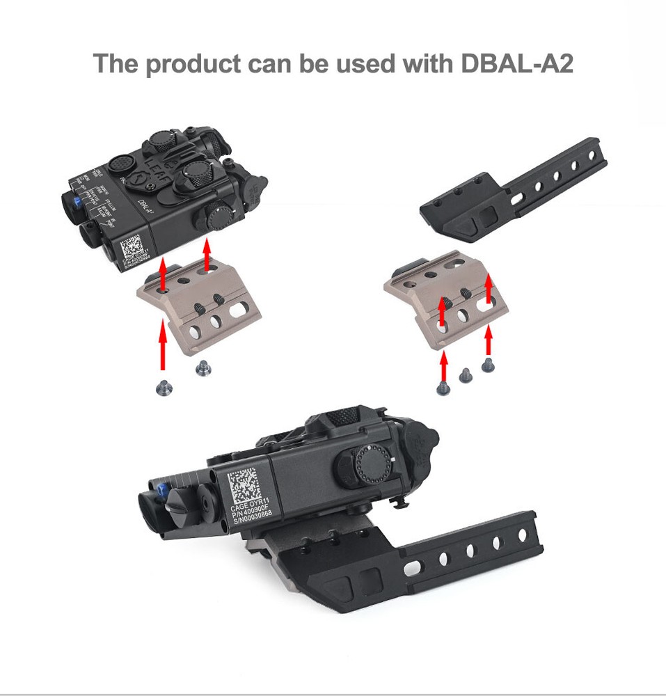 WADSN Tactical Picatinny Offset Mount Base Left / Right Side Flashlight Mount