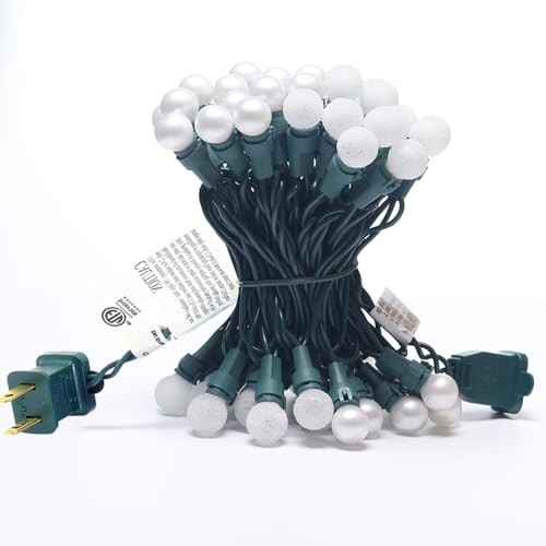 Globe String Lights 50 LED Christmas Lights String, Round Pearl Warm White