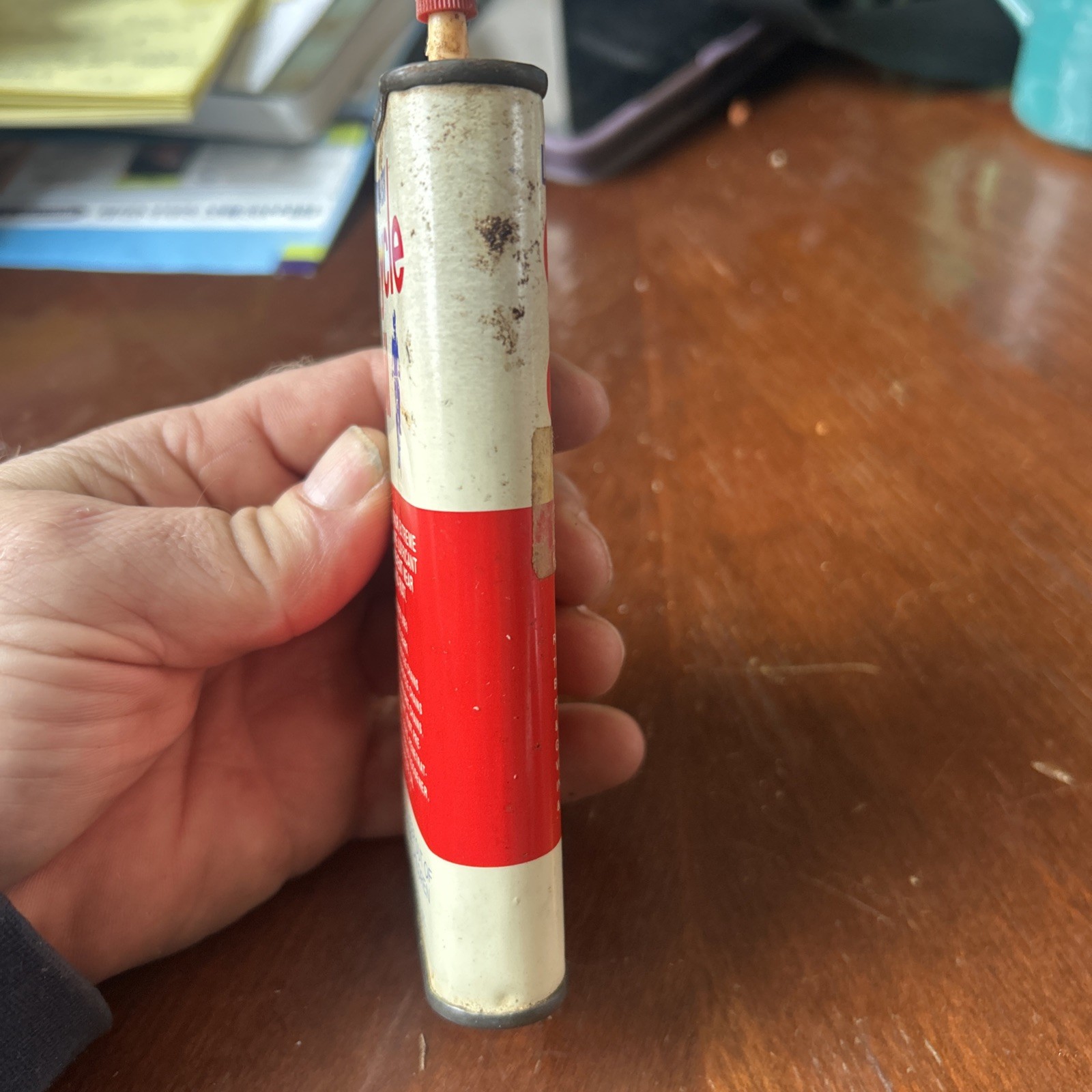 VINTAGE Lubri- Tech CYCLE OIL CAN Small Advertising Oiler