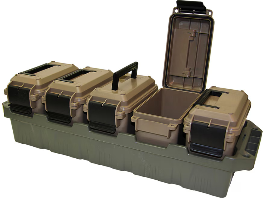 MTM 5 Can Ammo Crate Combo with Mini Cans Polymer Dark Earth