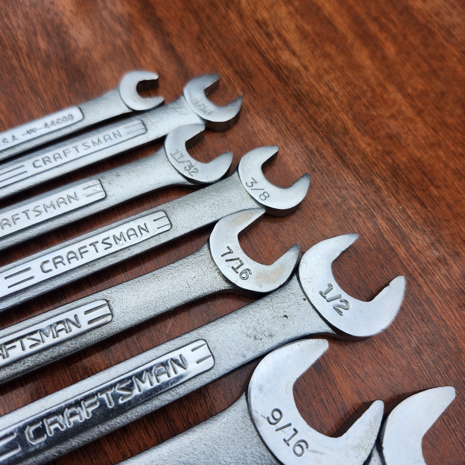 Craftsman SAE Combination Wrench Set USA 12 Pt 1/4" -1- 1/4" 17 Tools All VV Ser