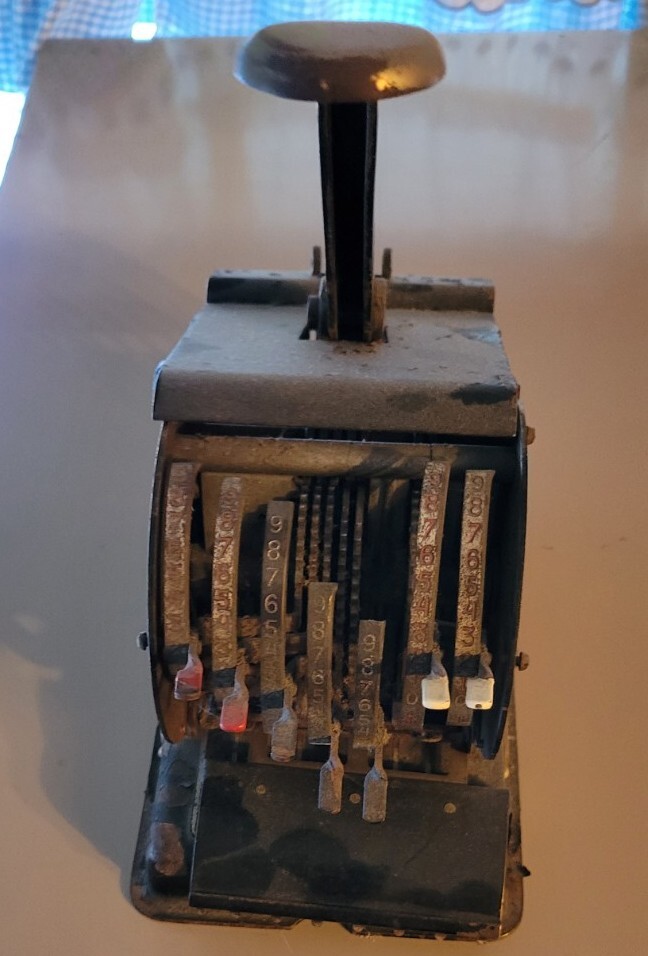 vintage check writing machine