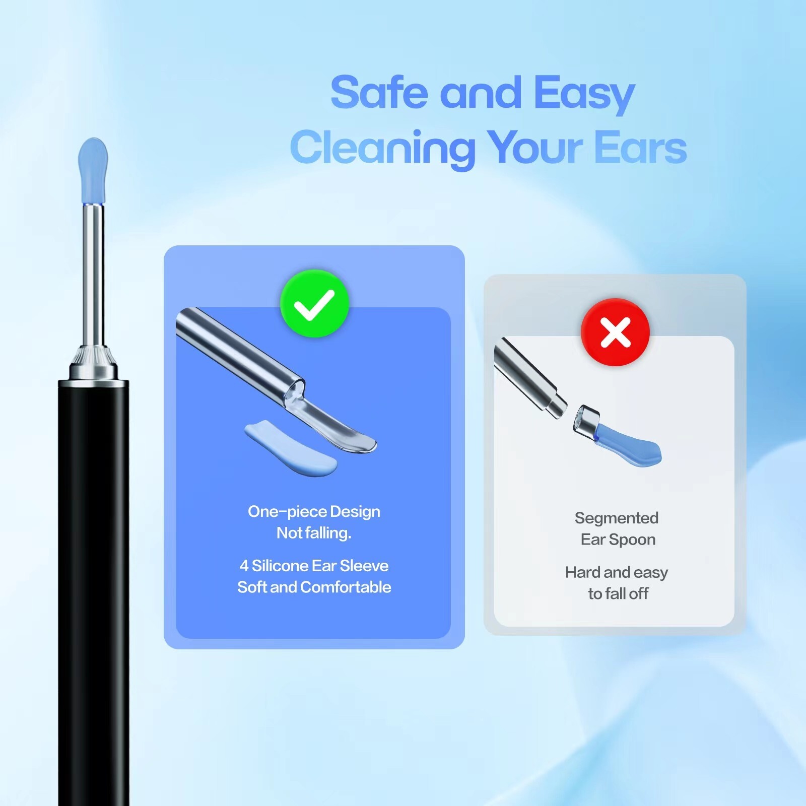 Hot gift Ear Wax Remover Tool Otoscope Ear Pick Scoop With 1296 HD Camera