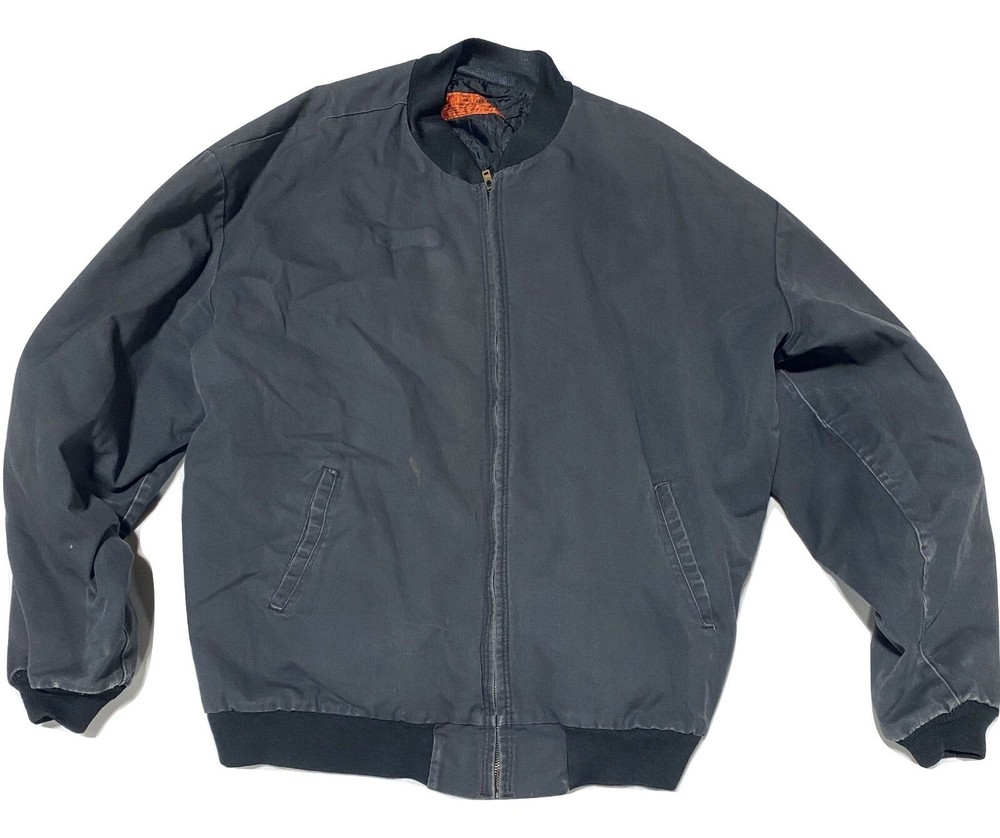 Soft Collar Insulated Jacket Solid Team Used Ribbed Red Kap Work Uniform Coat