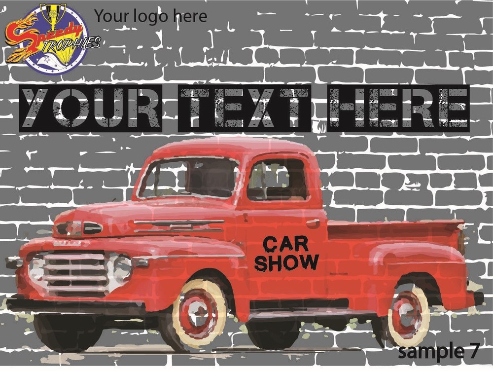 75 4"x3" CUSTOM CAR SHOW DASH PLAQUES!