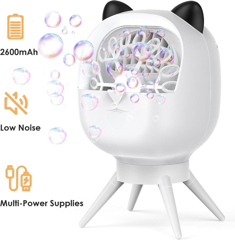 Rechargeable Bubble Machine Portable Bubble Blower Machine for Outdoor/Indoor