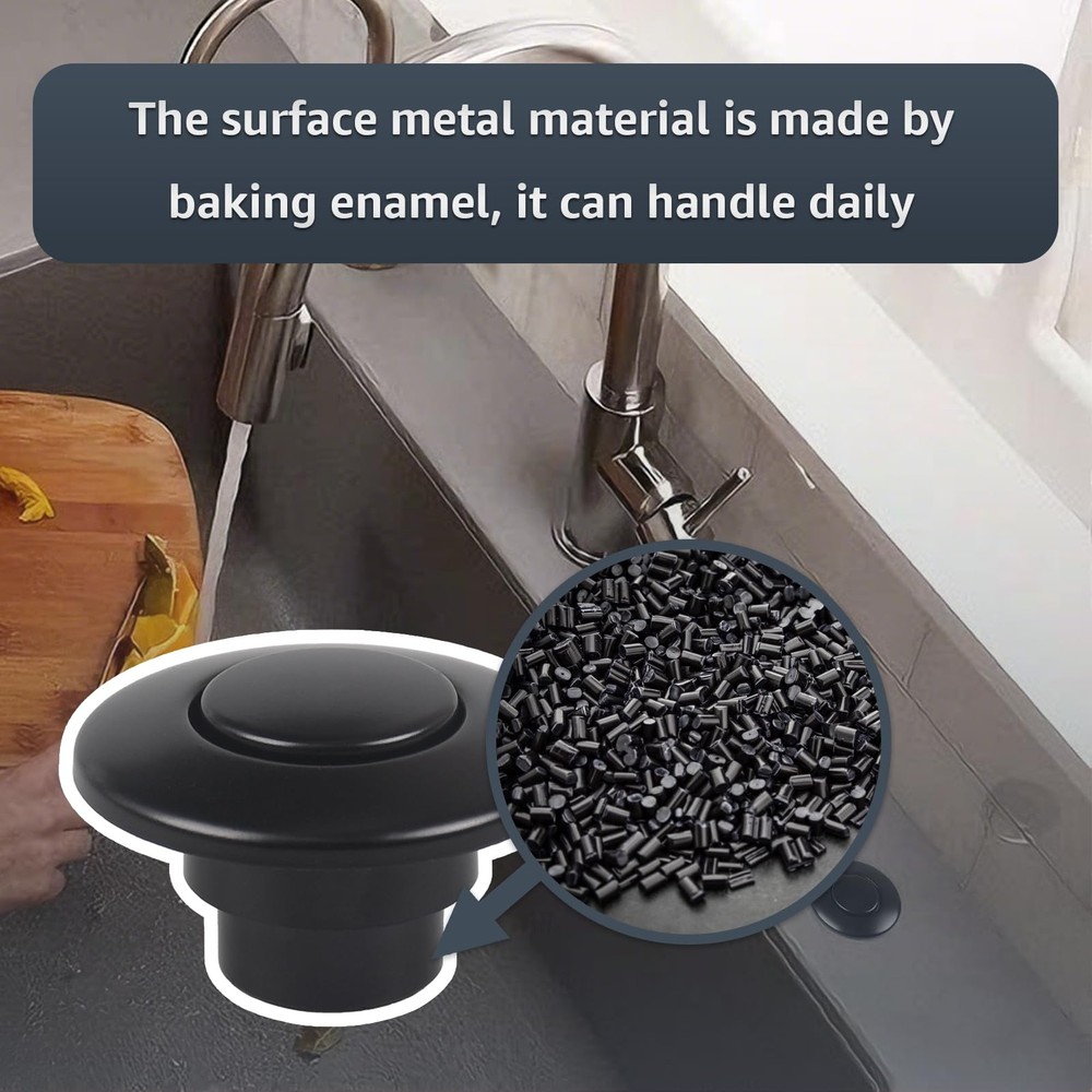 Garbage Disposal Air Switch Button For InSinkErator STCMTBLK Matte Black