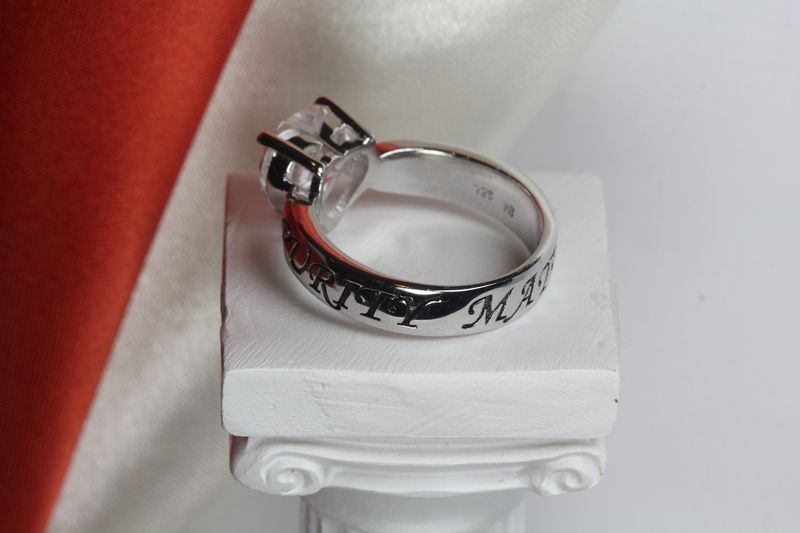 NICKEL FREE 925 STERLING SILVER MATTHEW 5:8 HEART STONE PURITY RING PROMISE RING