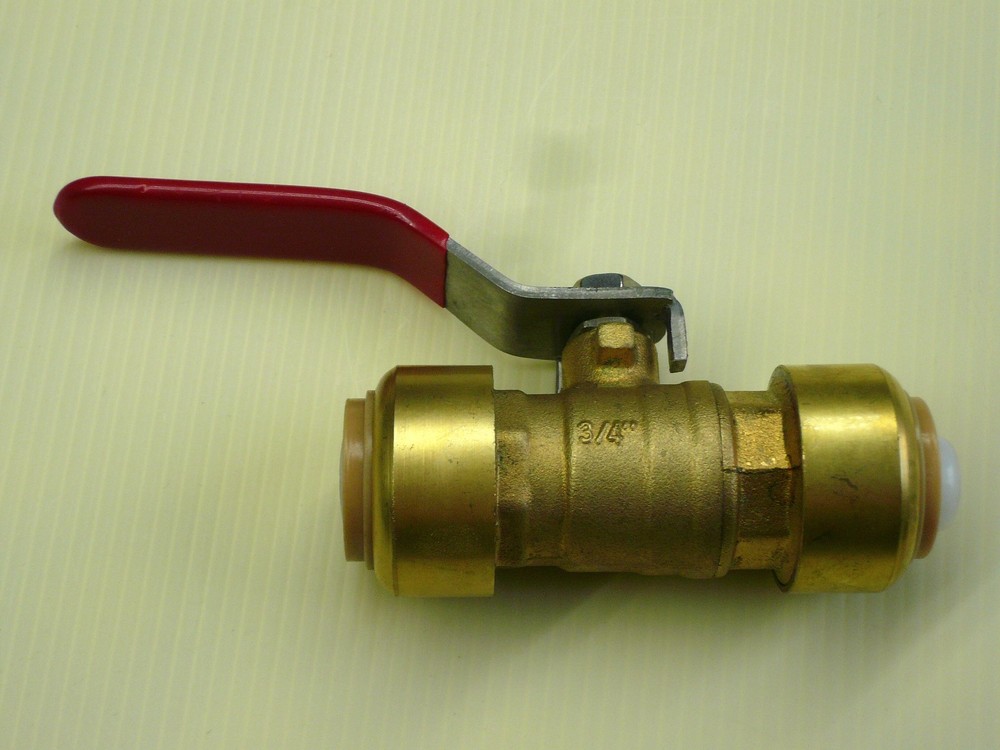 1 PIECE 3/4" SHARKBITE STYLE PUSH FIT BALL VALVE