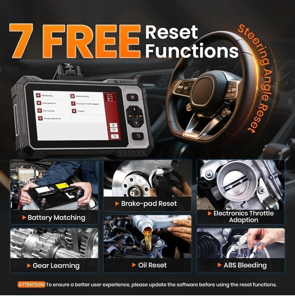 ANCEL FX6000 Bidirectional OBD2 Scanner 10+ Active Test & 7 Reset Services,Top🔥