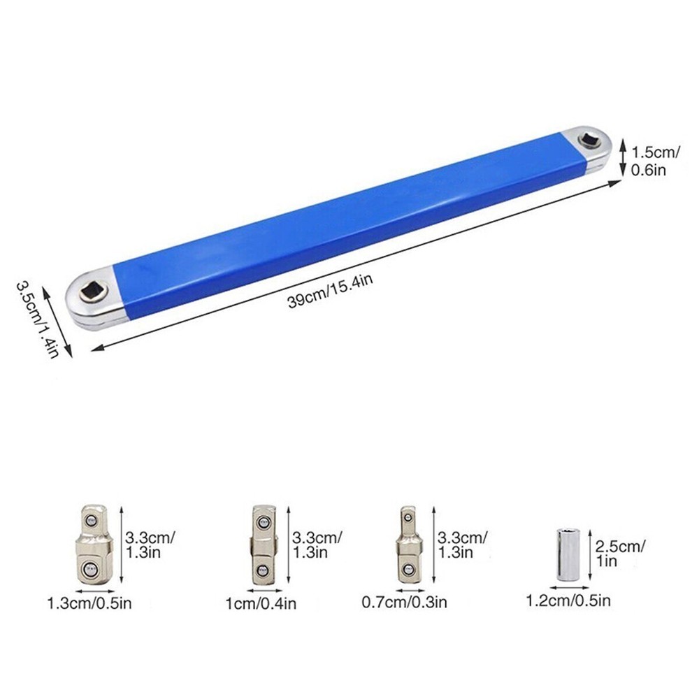 2PCS Spanner Extension Wrench Set Offset Ratchet Spanner Extender with Adapters