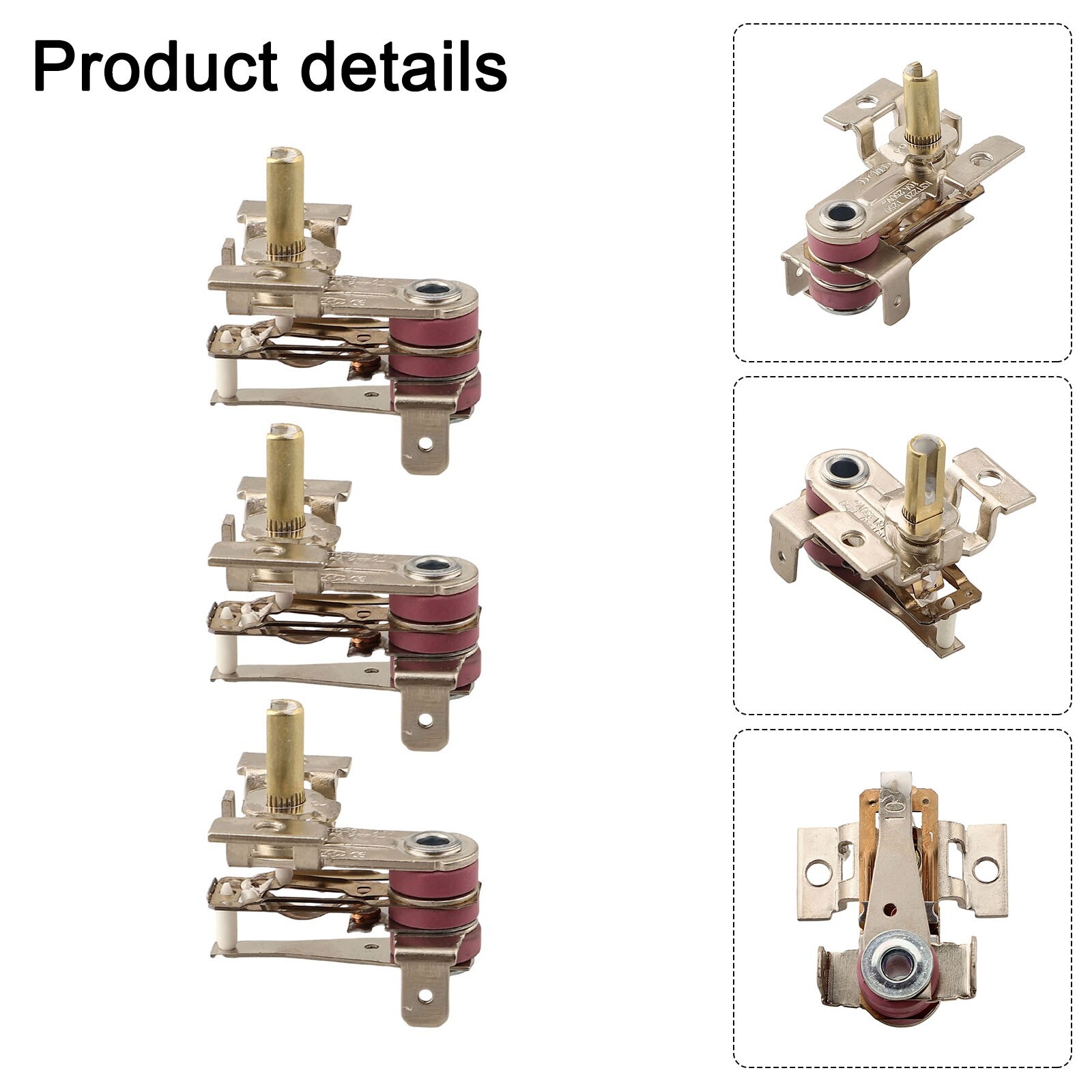 3pcs Adjustable Thermostat Temperature Switch AC 250V 16A for Electric Heater