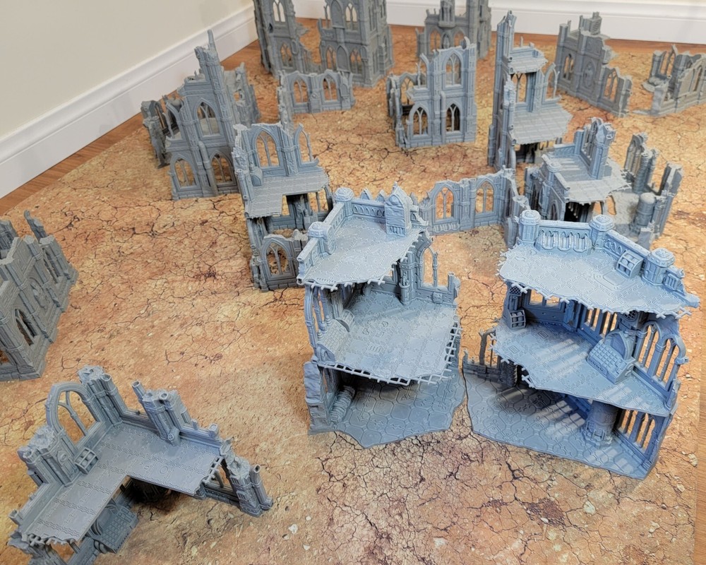 Wargame Terrain SetB 28mm Sci-Fi Tabletop Gothic Building Ruin