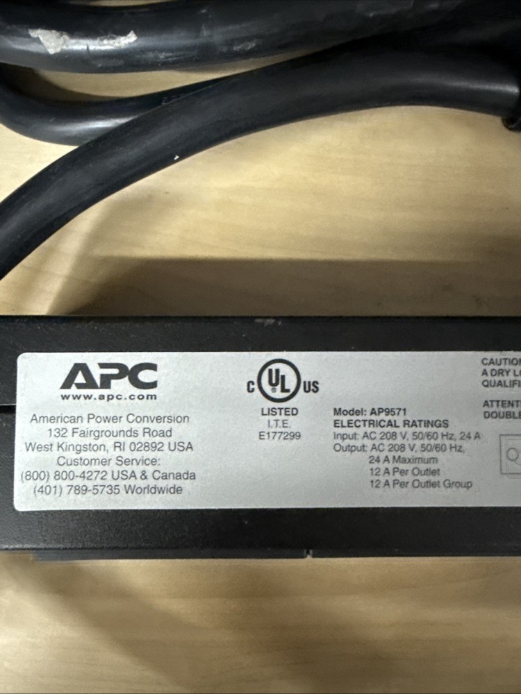 AP9571 APC RACK PDU, BASIC, 1U, 30A, 208V, (12)