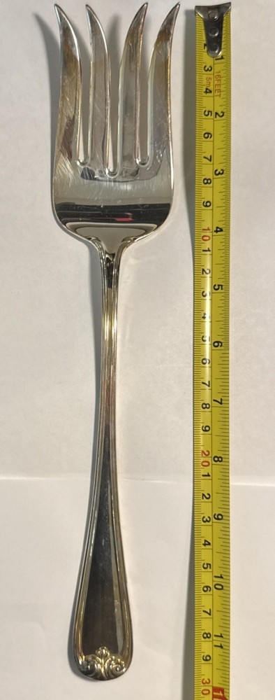 Vintage Gorham Heritage Large Serving Cold Meat Fork Silverplated from Italy