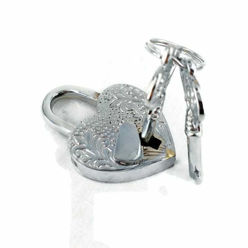 2 Solid Brass Love Heart Padlocks – Heavy Antique Style Locks with 4 Working Key