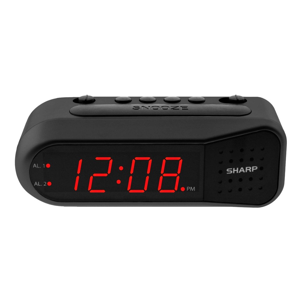 Sharp Easy-Set Digital Alarm Clock for Bedroom – Large Red LED Display, Ascen...