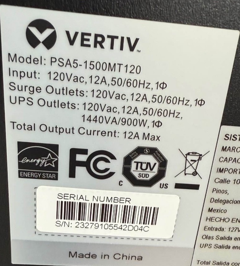 UPS power supply battery backup
