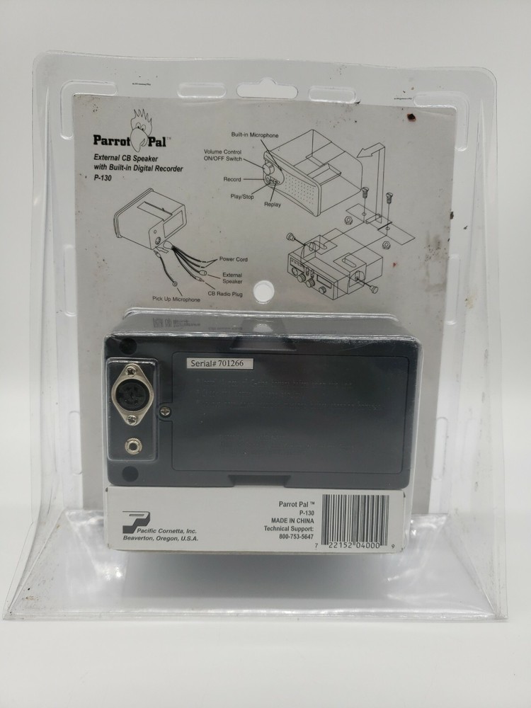 Parrot Pal External Speaker CB w Built in Recorder Record Notes Directions