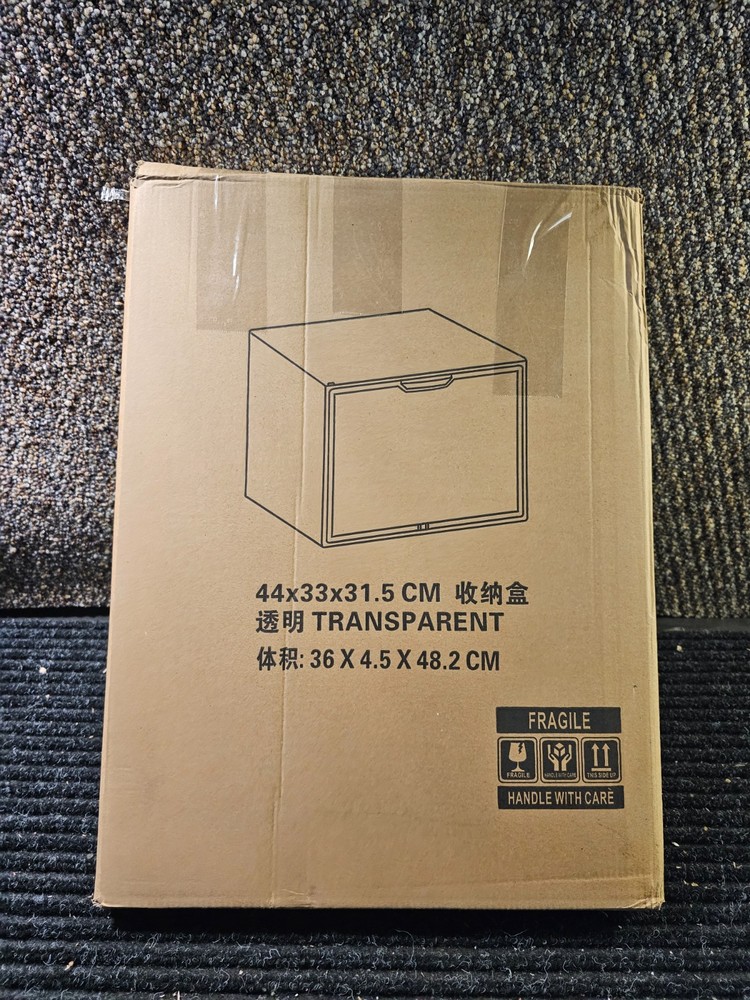 (QTY 2) Transparent Stackable Display Case Box Storage 44x33x31.5 cm Acrylic