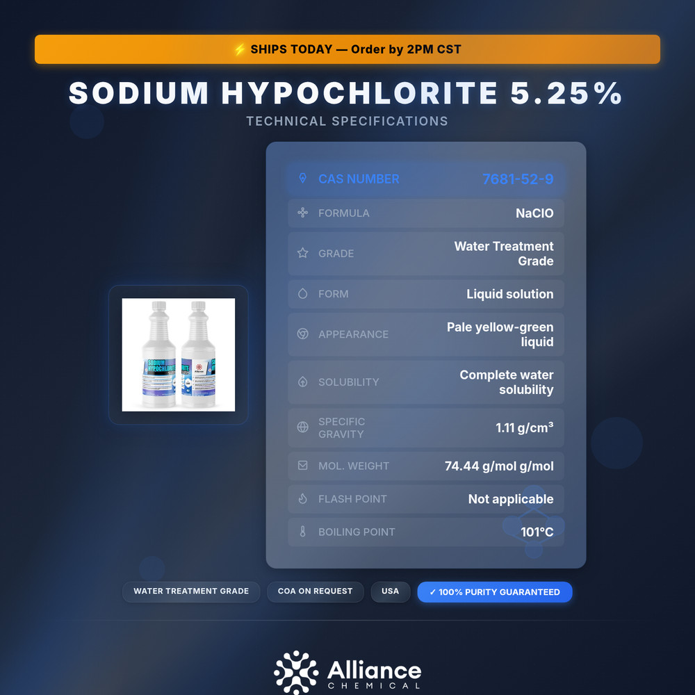 Sodium Hypochlorite 5.25% - 8 Quarts