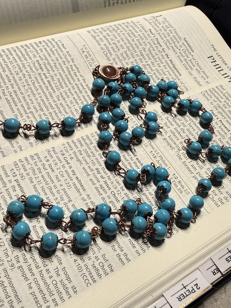 Turquoise Rosary - Catholic