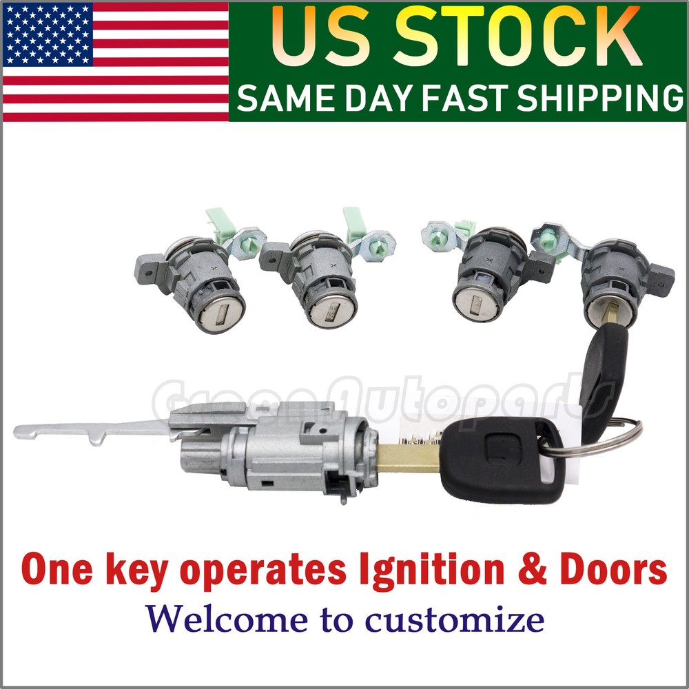 Ignition Switch & 4X Door Lock Cylinder & 2 Keys For 2003-2011 Honda Element